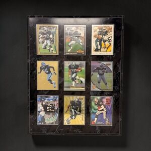 Vintage Oakland Raiders 9-Card Wood Wall Plaque 12x15 - Desmond Howard Kaufman